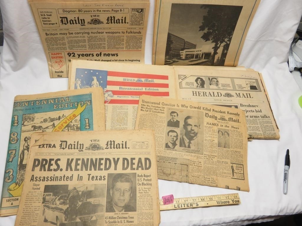 Vintage Herald Mail Newspapers