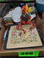 ROOSTER THEMED ITEMS- PLATES DEVILED EGG PLATE