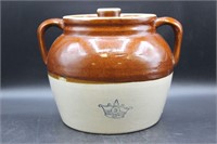 Antique Blue Crown Robinson Two Handle Bean Pot