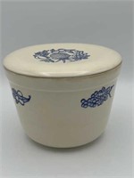 Oxford Ware flow blue stoneware  grease jar