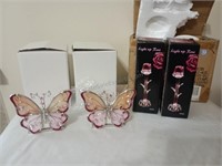 Butterfly Tea Light Candle Holders, Light Up Roses