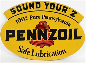 PENNZOIL SOUND YOUR Z DOUBLE SIDED TIN SIGN