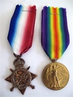 Two WW1 medals includes 1914-15 Star medal