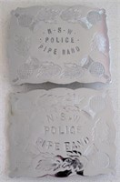 Two NSW Police Pipe Band large buckles