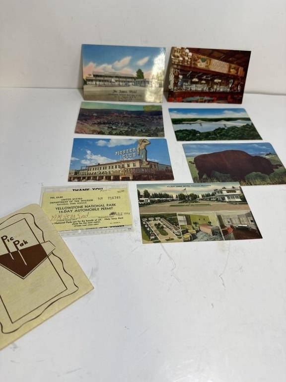 Vintage 1950’s postcard lot Yellowstone Park