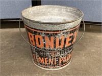 Vintage Bondex Cement Paint Bucket 11"x10.5”