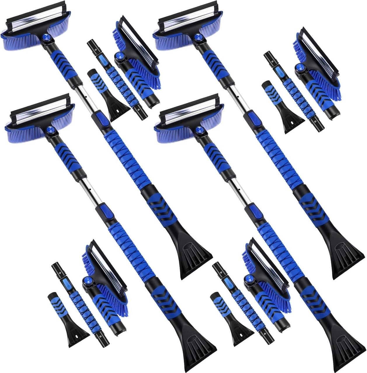 4 Pack 43' Extendable Ice Scraper Snow Brush