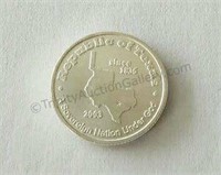 2003 Republic of Texas 8gr 999 Silver Bullion Coin