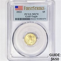 2022 $5 1/10oz American Gold Eagle PCGS MS70