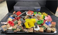 GE VHS Player, Wooden Blocks & Toys.