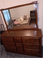 Dresser and mirror solid wood.