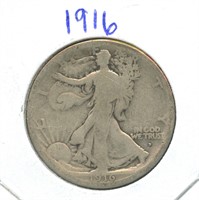 1916-D Obverse D Walking Liberty Silver Half