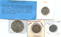 4 Different World Coins including 2000 Republic