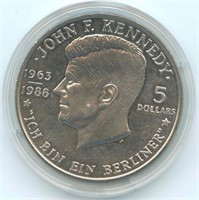 Niue 1988 John F. Kennedy 5 Dollar Coin "Ich Bin