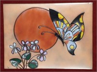 Pilotto, Butterfly & Flowers, Enamel on Copper