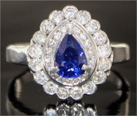 Platinum 2.82 ct Brilliant Sapphire & Diamond Ring