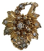 10kt Gold Antique Rose Cut Diamond Brooch