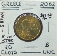 Uncirculated 2002 Greek coin