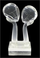 Loredano Rosin Glass Sculpture w/ 2 Heads.