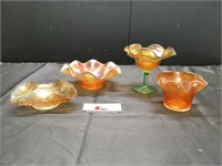 Vintage marigold carnival glass