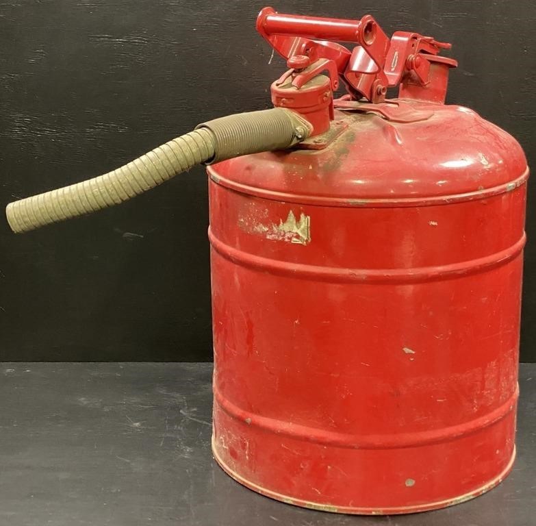 Vintage 5 Gallon Steel Gas Can