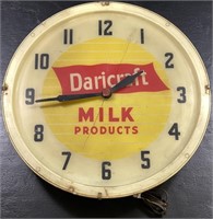 Vintage Daricraft Milk Products Clock