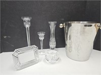 Beautiful Lot of Waterford Vases, Candle Holders,+