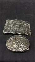 1987 NFR Hesston Large Buckle and 1988 NFR
