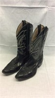 Lizard Boots with White Stitching