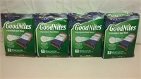 Four Unopened Goodnites Disposable Bed Mats