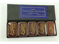 Boxed Set of 5 NOS Trutone Needle Tins