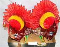 TWO VINTAGE THANKSGIVING TURKEY CENTERPIECES