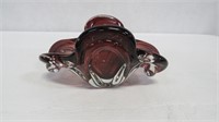 Vintage Heavy Art Glass Amethyst Bowl