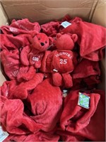18 count red Mark McGuire collectible teddy bears