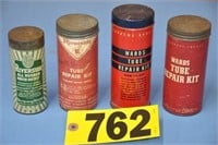 Vintage Wards tube repair kits, (2) tin, (2) CB