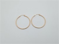 14K Yellow Gold Hoop Earrings 1.8 grams