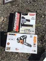 NEW WORX ELECTRIC CHAINSAW & NEW BRAD NAILER