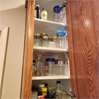 Contents of Cabinet: Jars & Spice Containers