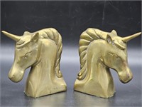 Pair Mid Century Brass Unicorns- Decor / Bookends