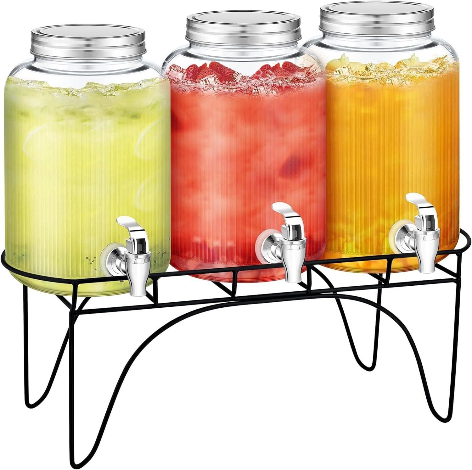 Incomplete: 1 Glass Drink Dispensers with Stand  1