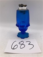 Vintage Blue Glass Table Top Lighter