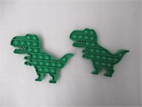 (2) Fidgit Pop-It, Dinosaur Shaped, Green