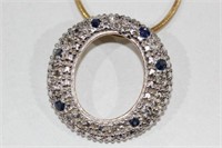 Sterling silver gold plated sapphire & diamond