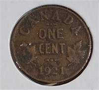 1921 Canada Cent F-15 King George V