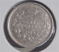 1914 Canada Sterling 5 Cents VG10 King George V