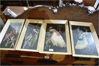 Set of 4 vintage bird pictures