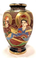 Vintage Japanese Satsuma Moriage Gilt Vase