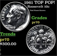 Proof 1961 Roosevelt Dime TOP POP! 10c Graded pr70