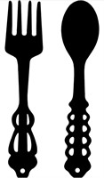2pcs- Metal Fork and Spoon Wall Decor