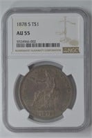 1878-S Trade Silver Dollar NGC AU55